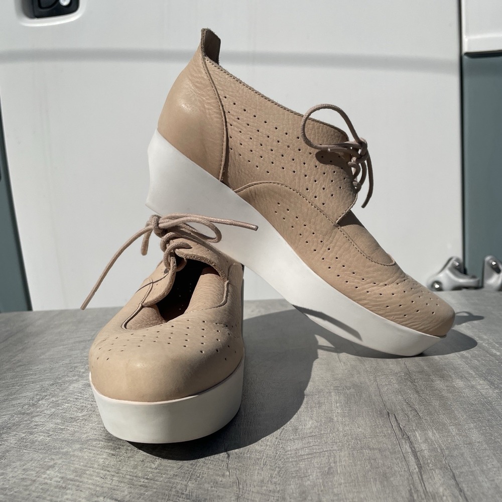 Arche Furbye Lace Up‎ Platform Shoes Faience Perforated Nubuck EU 36 France